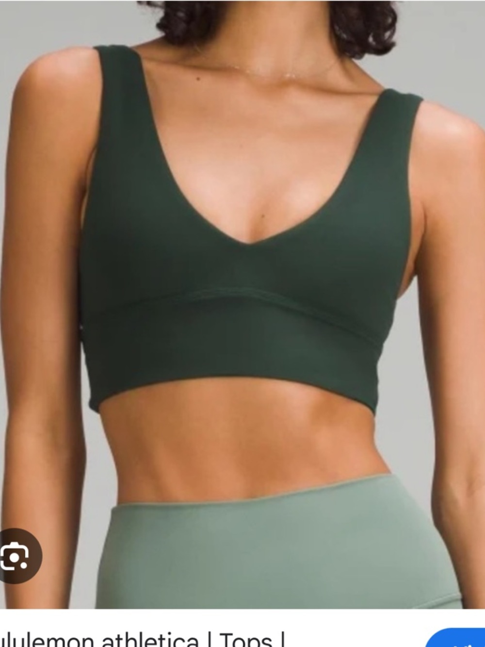 NWOT Lululemon Align V-Neck Bra *Light Support, A/B Cup sz 4 Legacy Green